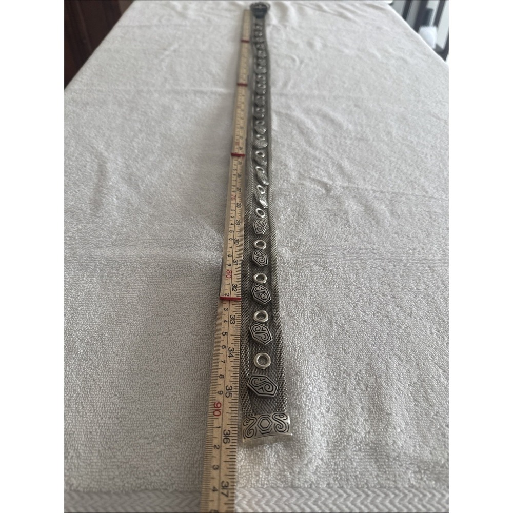 Women's Silver Metal Mesh Belt Unbranded Length 36" 1" 1/4 Wide - Picture 5 of 9